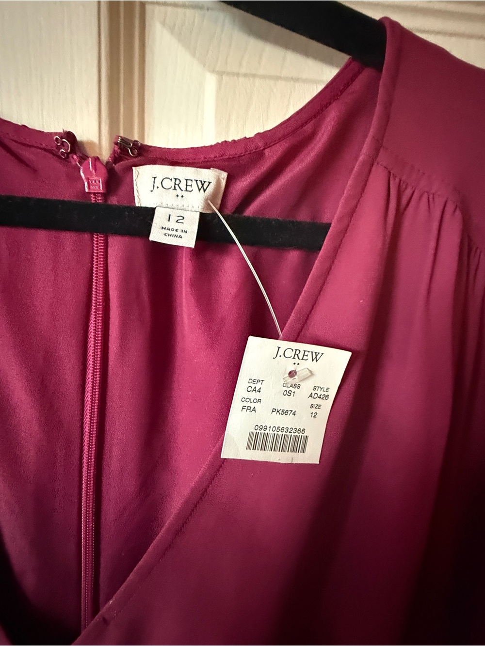 J. Crew Magenta Pleated Midi Dress - Picture 3 of 3